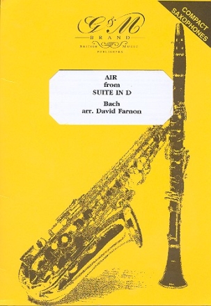 AIR FROM SUITE D MAJOR FOR 4 SAXO- PHONES (CLARINETS),  SCORE+14PARTS FARNON, DAVID, ARR.