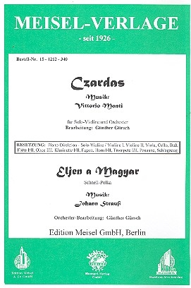 Czardas  und  Eljen a Magyar fr Salonorchester Piano-Direktion und Stimmen