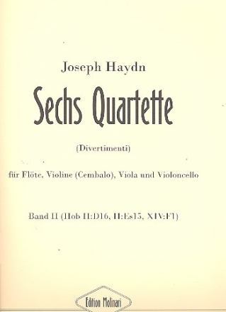 6 Quartette Band 2 (Nr.4-6) fr Flte und Streichtrio Partitur und Stimmen