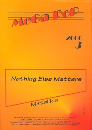 Nothing else matters: Einzelausgabe fr C-Instrumentund Akkordbezifferung Metallica