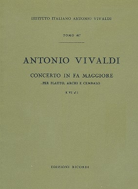 Concerto fa maggiore F.VI:1 per flauto, archi e cembalo partitura