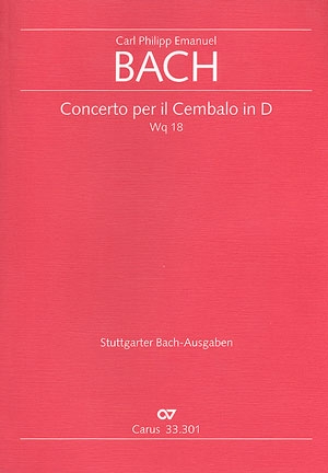 Concerto D-Dur WQ18 fr Cembalo und Streicher Partitur