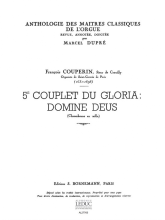 DOMINE DEUS COUPLET NO.5 DU GLORIA POUR ORGUE DUPRE, M., REV.