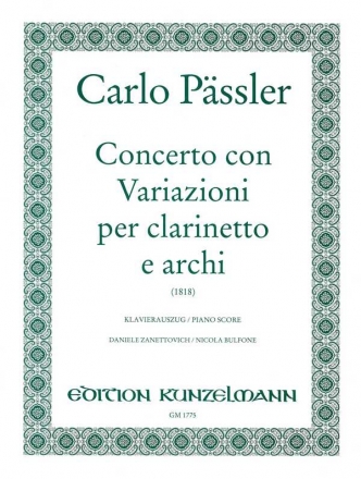 Concerto mi maggiore con variazioni per clarinetto e archi fr Klarinette und Klavier