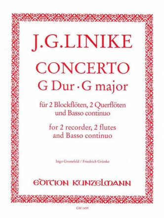 Concerto G-Dur fr 2 Blockflten, 2 Flten und Bc Stimmen