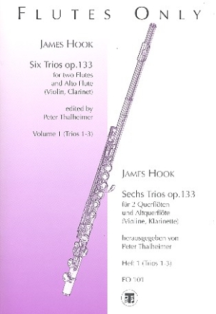 6 Trios op.133 Band 1 (Nr.1-3) für 2 Flöten und Altquerflöte Partitur und Stimmen