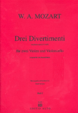 3 Divertimenti nach KV439b fr 2 Violen und Violoncello,  stimmen