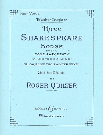 3 Shakespeare Songs op.6 for high voice and piano