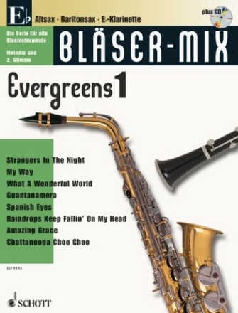 Blser-Mix (+CD): Evergreens 1 fr Es-Instrumente (Melodie und 2. Stimme)