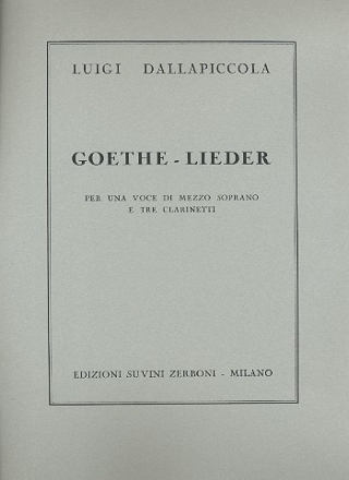 Goethe-Lieder fr Mezzosopran und 3 Klarinetten 3 Spielpartituren