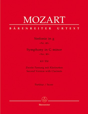 Sinfonie g-Moll Nr.40 KV550 in der 2 Fassung mit Klarinetten fr Orchester,  Partitur