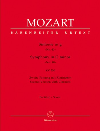 Sinfonie g-Moll Nr.40 KV550 in der 2. Fassung mit Klarinetten fr Orchester Partitur