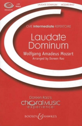 Laudate Dominum KV 339 for solo, 2-part treble choir and piano choral score