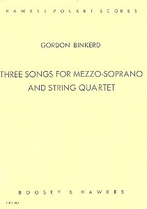 Drei Lieder HPS 807 fr Mezzo-Sopran und Streichquartett Studienpartitur