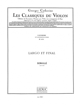 LARGO ET FINAL POUR VIOLON ET PIANO CATHERINE, G., ED.