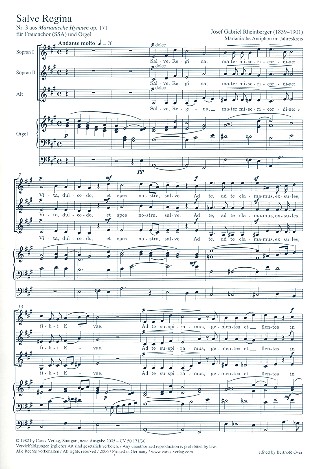 Salve Regina op.171,3 fr Sopran, Alt und Orgel