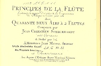 Principes de la flte (2 Bnde) Faksimile 42 airs  2 Fltes