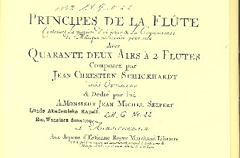 Principes de la flte (2 Bnde) Faksimile 42 airs  2 Fltes