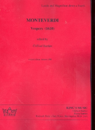Vespers (Lauda & Magnificat down a fourth) for mixed chorus and orchestra score revised edition 1990