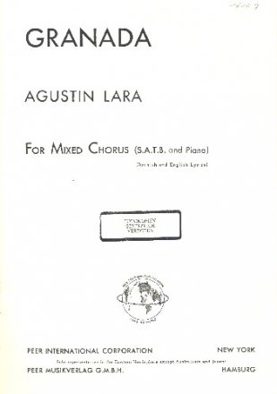Granada for mixed chorus and piano score (sp/en)