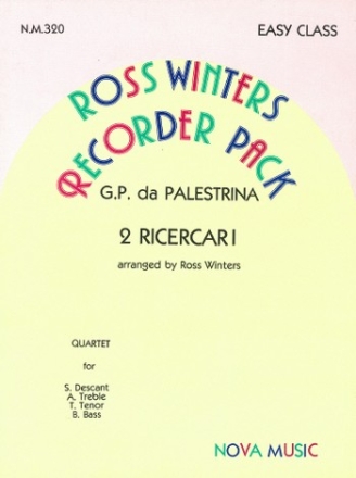 2 RICERCARI FOR SATB RECORDERS SCORE+PARTS WINTER, ROSS, ED.