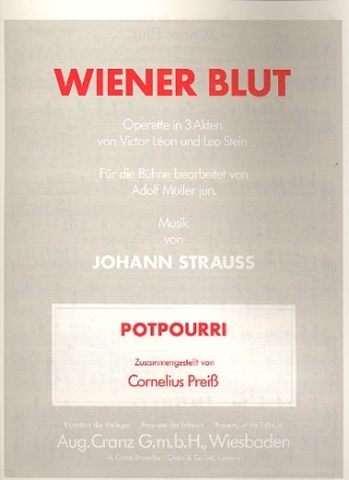 Wiener Blut - Potpourri fr Klavier mit Text