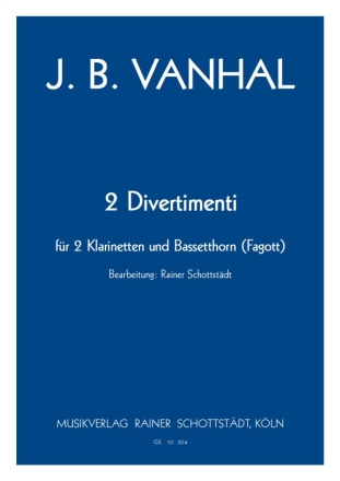 2 Divertimenti fr 2 Klarinetten und Fagott Partitur und Stimmen