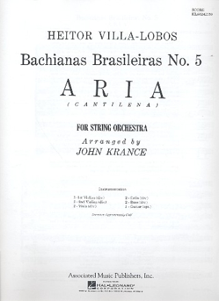 Bachianas Brasileiras no.5 aria for string orchestra score