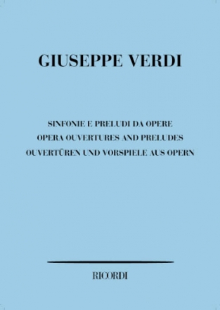 Ouvertren und Vorspiele aus Opern fr Orchester Studienpartitur