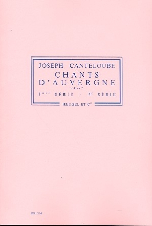 Chants d'Auvergne vol.2 (serie 3-4) pour chant et orchestre,  partition
