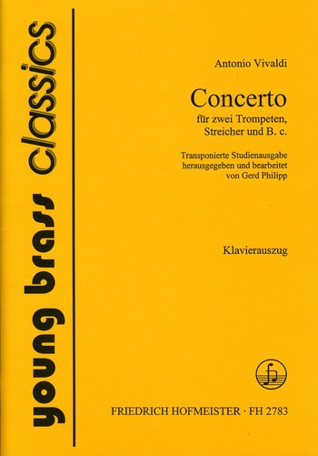 Konzert C-Dur RV537 F.IX:1 für 2 Trompeten Streicher für 2 Trompeten und Klavier (Fassung in F-Dur)