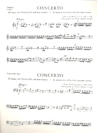 Concerto C-Dur fr Fagott und Streicher Streichersatz (1-1-1-1-1)