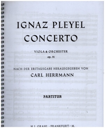 Konzert D-Dur op.31 fr Viola und Orchester Partitur
