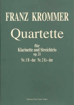 Quartett B-Dur Nr.1 op.21,1 fr Klarinette und Streichtrio Partitur und Stimmen