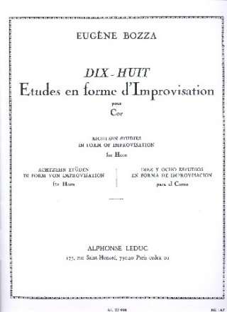 18 tudes en forme d'improvisation pour cor