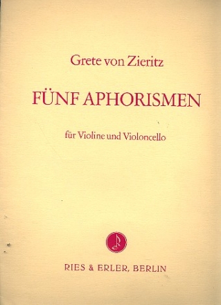 5 Aphorismen fr Violine und Violoncello Spielpartitur