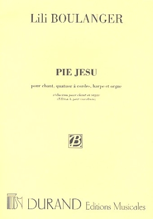 Pie Jesu pour soprano, quatuor a cordes, harpe et orgue reduction pour chant et orgue