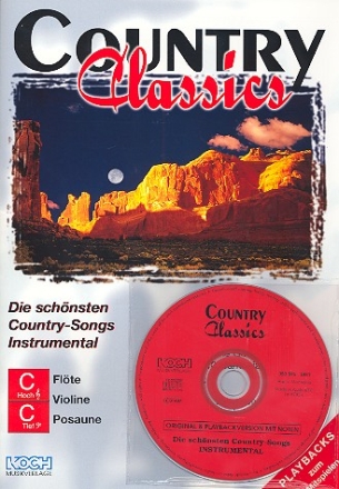 Country Classics (+CD): fr C-, B und Es-Instrumente C-Stimmen  (Bass-+Violin-Schlssel)