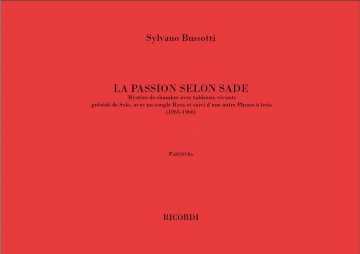 LA PASSION SELON SADE FUER MEZZOSOPRAN UND ORCHESTER PARTITUR