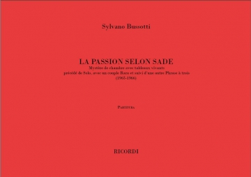 LA PASSION SELON SADE FUER MEZZOSOPRAN UND ORCHESTER PARTITUR