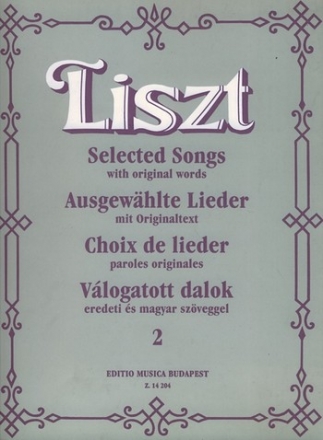 Ausgewhlte Lieder Band 2 mit Originaltext fr Mezzosopran oder Bariton und Klavier