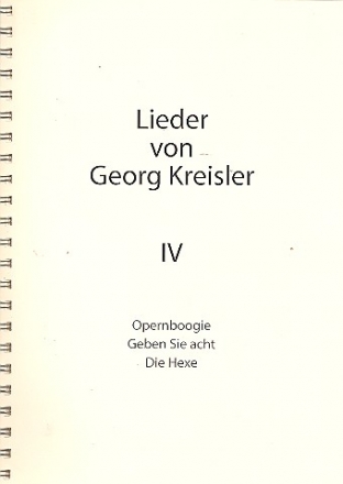 Lieder von Georg Kreisler Band 4 für Gesang und Klavier