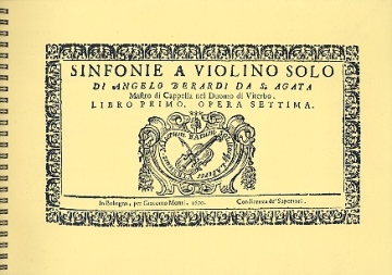 Sinfonia a violino solo libro 1 Faksimile des Bologneser Drucks 1670