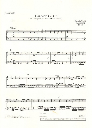 Concerto C-Dur op.46,1 RV537 fr 2 Trompeten, Streicher und Bc Cembalo