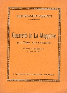 Quartetto la maggiore per 2 violini, viola e violoncello partitura