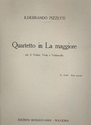 Quartetto la maggiore per 2 violini, viola e violoncello 4 parti