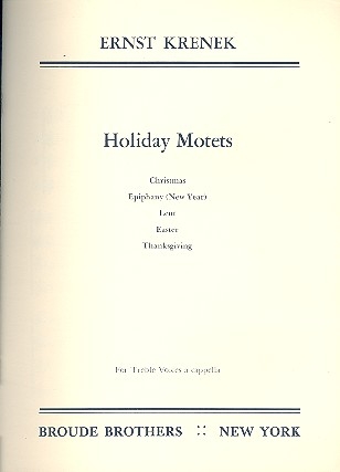 5 Holiday Motets for female chorus a cappella vocal score (la)