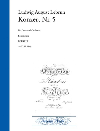 Konzert Nr.5 fr Oboe und Streicher Oboe solo