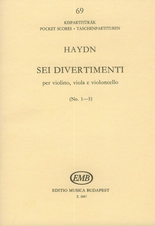6 Divertimenti Band 1 fr Streichtrio Studienpartitur