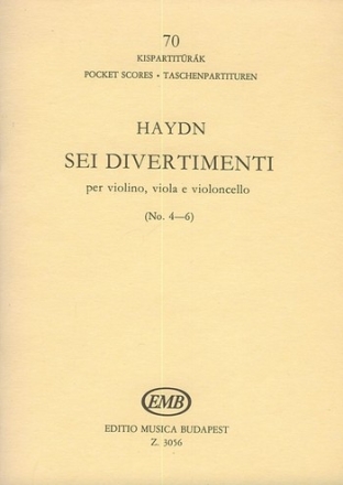 6 Divertimenti Band 2 fr Streichtrio Studienpartitur